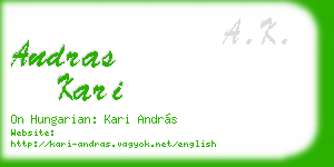 andras kari business card